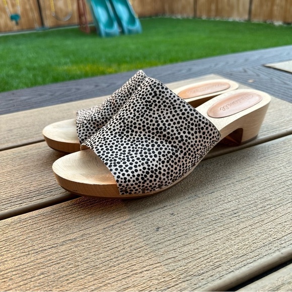 Madewell The Evelyn Clog Sandals Peep Toe Calf Hair Upper Size 8.5 Women’s - Picture 2 of 9